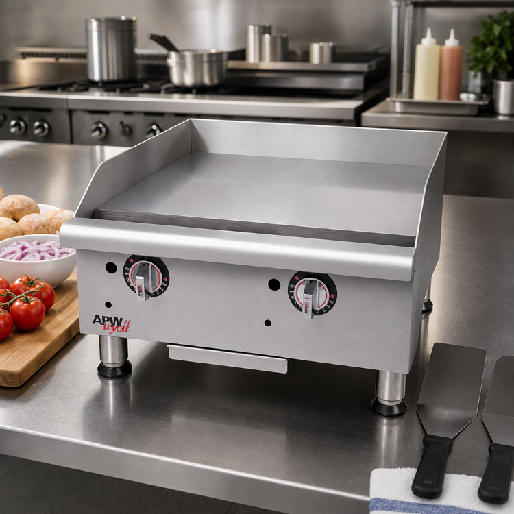 Product image #2 for Workline 18-Inch Countertop Gas Griddle with 3/4-Inch Smooth Polished Steel Plate