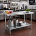 Thumbnail image #2 for Eagle Spec-Master Marine Series 60 Inch x 24 Inch Stainless Steel Work Table with Adjustable Galvanized Undershelf