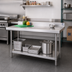 Thumbnail image #2 for BK Resources 48-Inch x 24-Inch Stainless Steel Work Table with 5-Inch Backsplash