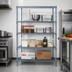 Thumbnail image #2 for Quantum 72 Inch W x 18 Inch D x 74 Inch H Wire Shelving Starter Kit with 4 Shelves, Gray Epoxy Coated