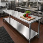 Thumbnail image #2 for John Boos SSK4-2472 72" x 24" 14-Gauge 300 Series Stainless Steel Work Table Undershelf