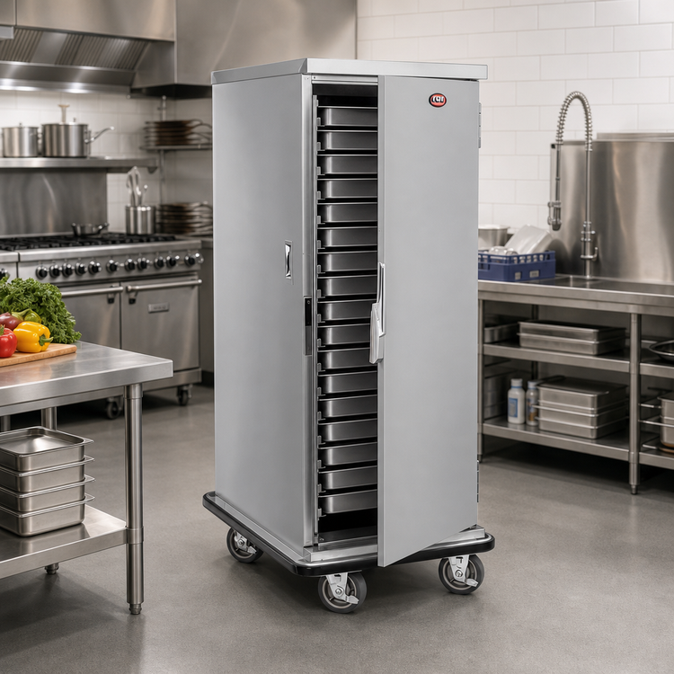 Product image #3 for Full-Height Enclosed Pan Transport Cabinet with 16 Removable Slides, Stainless Steel