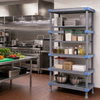 Thumbnail image #2 for Quantum Millenia QP214286VS-5 5-Shelf Stationary Polymer Shelving Unit, 42"W x 21"D x 86"H, Gray