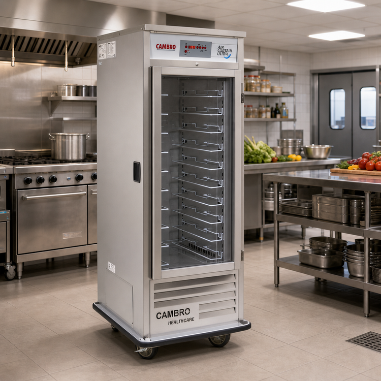 Product image #2 for Cambro Air Curtain Ultra 1-Section Self-Contained Refrigerated Cabinet with Left-Swing Sliding Door