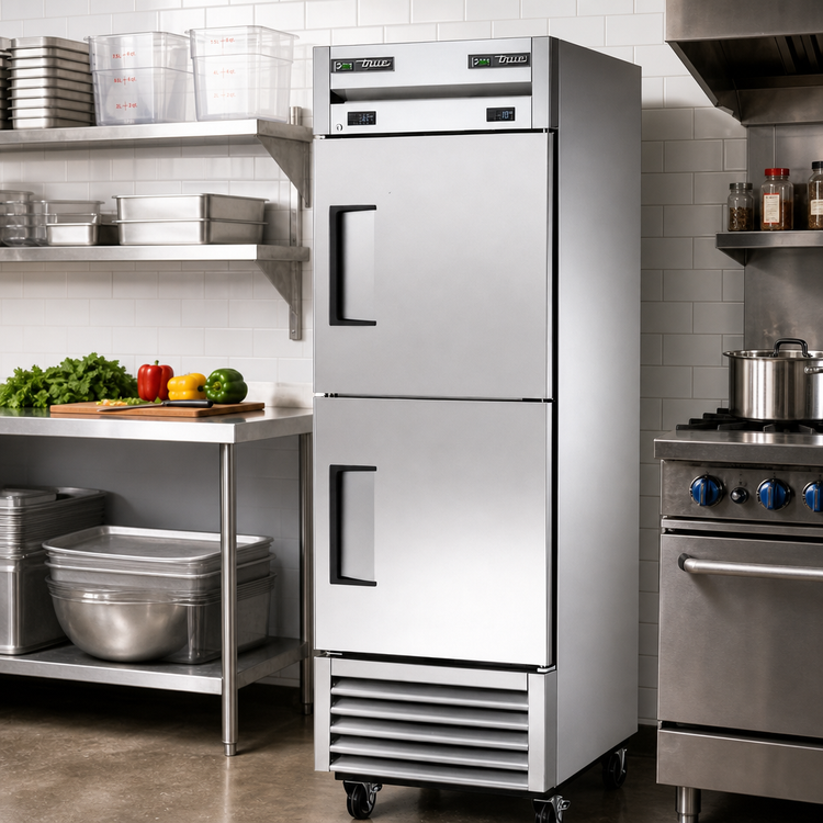 Product image #2 for True T-Series 1-Section Dual Temperature Reach-In Refrigerator/Freezer with 2 Half Doors, 27 1/8 Inch Wide