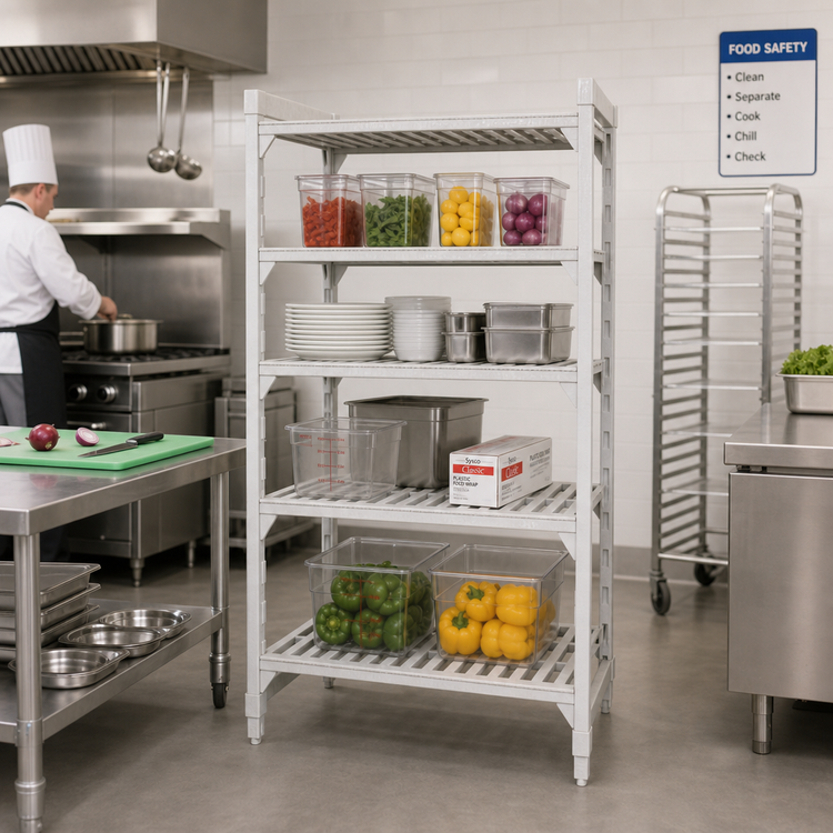 Product image #3 for Cambro Camshelving Premium 4-Tier Vented Stationary Starter Shelving Unit, 24 x 30 x 64 Inches