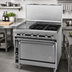 Thumbnail image #2 for Titan JTRH-24G-2-36 Heavy Duty 36-Inch Gas Range with 2 Open Burners and 24-Inch Griddle