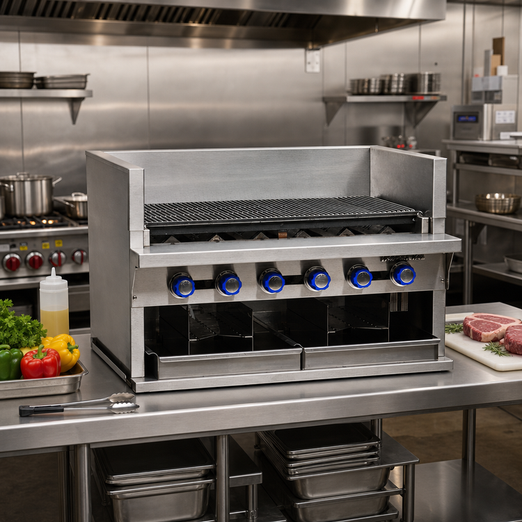 Product image #2 for Imperial IABA-36 36-Inch Gas Countertop Smoke Broiler Charbroiler with 6 Burners