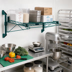 Thumbnail image #2 for Quantum WC14-CB1824P Wall-Mount Cantilever Single-Shelf Kit, 24 x 18 Inches, Green Epoxy Finish, NSF Listed
