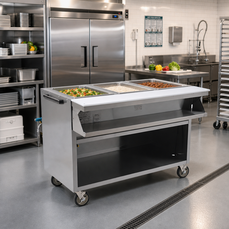 Product image #2 for Spec-Master SPHT3CB-240-3 3-Pan Electric Sealed Well Hot Food Table with AutoFill