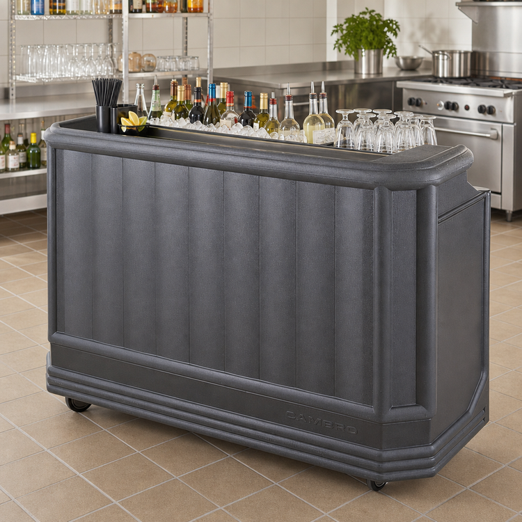 Product image #3 for Cambro CamBar 72-3/4-Inch Granite Gray Portable Beverage Bar with 80-lb Ice Sink