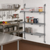 Thumbnail image #2 for Quantum Cantilever Wall-Mount Starter Shelving Kit with 3 Wire Shelves, Gray Epoxy Antimicrobial Finish