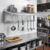 Thumbnail image #2 for Commercial T-Bar Wall-Mounted Aluminum Pot Rack Shelf, 60 Inch W x 20 Inch D