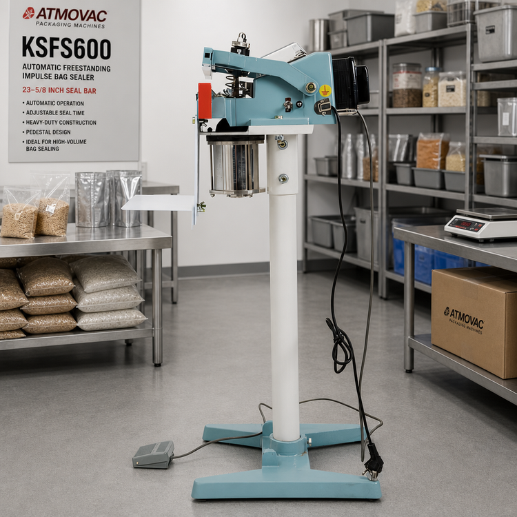 Product image #3 for ATMOVAC KSFS600 Automatic Freestanding Impulse Bag Sealer with 23-5/8 Inch Seal Bar