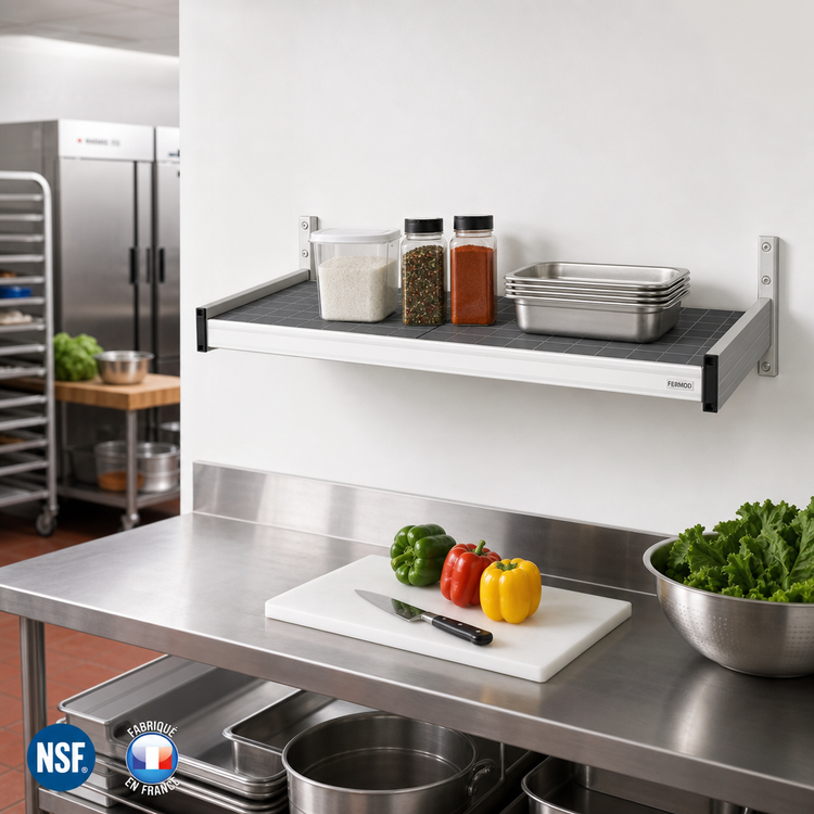 Product image #2 for Fermod Solid Wall-Mounted Shelving Unit with Removable Polymer Inserts, 35W x 18D Inches