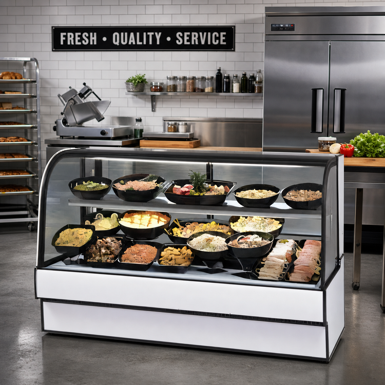 Product image #2 for Federal Industries Curved Glass Series 59.13-Inch Wide Full-Service Self-Contained Refrigerated Deli Case