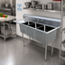 Thumbnail image #2 for Freestanding 3-Compartment Pot Sink with Left Drainboard, 21 x 18 x 14-Inch Bowls, 304 Stainless Steel