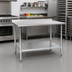 Thumbnail image #2 for Eagle BlendPort Budget Series 30 x 24 Inch 16 Gauge 430 Stainless Steel Work Table with Rear Upturn and Adjustable Undershelf