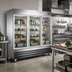 Thumbnail image #2 for Three-Section Reach-In Glass Door Merchandiser Refrigerator, 72 Cu. Ft., Bottom-Mounted, Stainless Steel