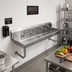 Thumbnail image #2 for John Boos 100-Inch Wall-Mount 5-Station Stainless Steel Hand Wash Sink with 5 Single Faucet Holes