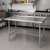 Thumbnail image #2 for Advance Tabco 48 Inch x 36 Inch 16 Gauge 304 Stainless Steel Top Open Base Work Table with 1-1/2 Inch Rear Up-Turn and Galvanized Legs