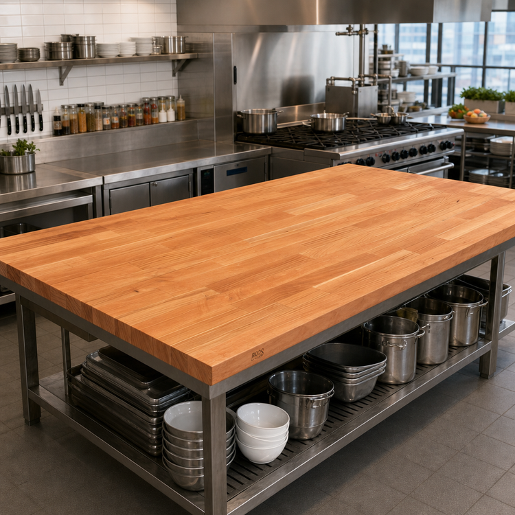 Product image #2 for John Boos Boos Block American Cherry Kitchen Countertop, 120 x 42 x 1-1/2 Inches, Flat, Penetrating Oil Finish