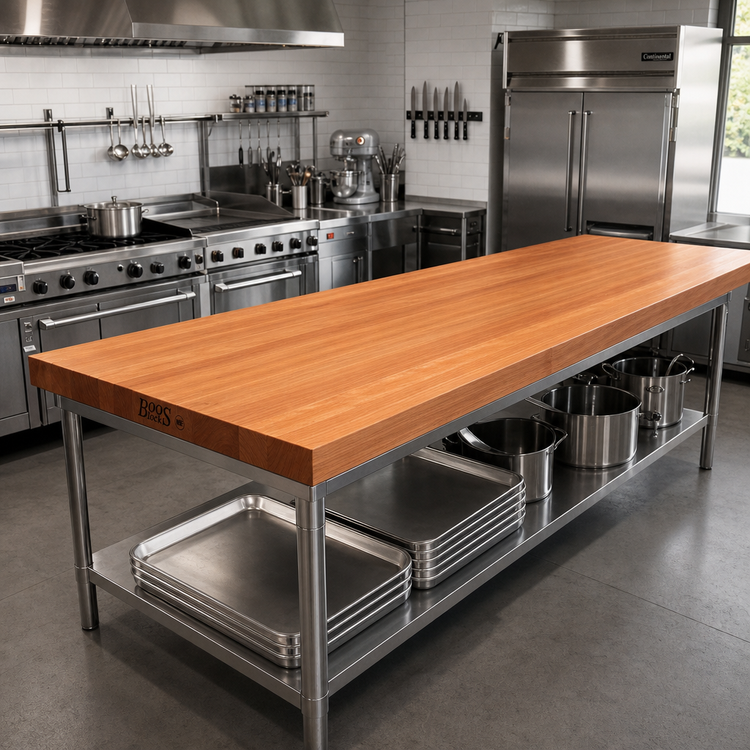 Product image #2 for Boos Block American Cherry Edge Grain Kitchen Countertop, 144 x 30 x 3 Inch, Varnique Finish
