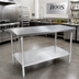 Thumbnail image #2 for John Boos Stallion 108-Inch x 30-Inch 16-Gauge Stainless Steel Work Table with Adjustable Undershelf
