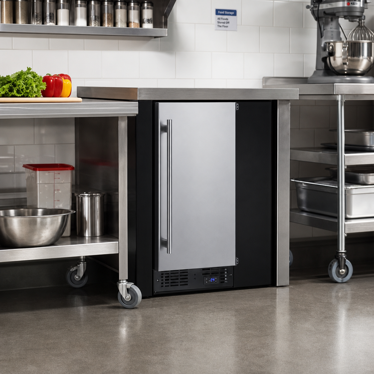 Product image #3 for Summit Commercial 15-Inch Undercounter All-Freezer with Stainless Steel Door and Black Cabinet