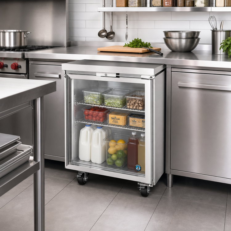 Product image #2 for Hoshizaki Steelheart 27-Inch Low Profile Undercounter Refrigerator with One Glass Door