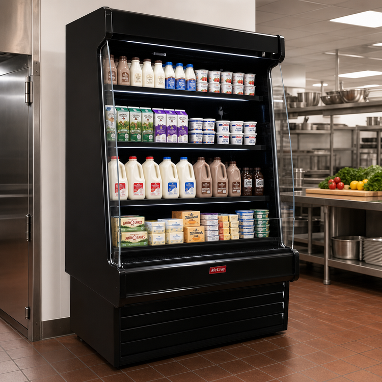 Product image #2 for Howard-McCray 35E Series Remote Dairy Open Merchandiser, 63-Inch Wide, 78.5-Inch High, Black, LED Shelves