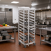 Thumbnail image #2 for Channel Trapezoidal Single-Section Aluminum Cafeteria Tray Rack for 15 x 20 Trays