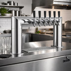 Thumbnail image #2 for Perlick Corporation 4008-6B Pass-Thru Glycol-Cooled Countertop Draft Beer Tower, 2-Column, 6-Faucet, Polished Chrome