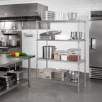 Thumbnail image #2 for Metro Super Erecta N356C Stationary Chrome Wire Shelving Starter Unit, 4 Shelves, 48"W x 18"D x 63"H