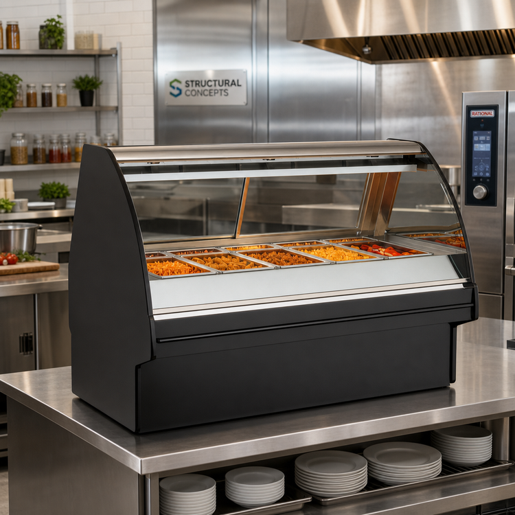 Product image #2 for Structural Concepts Fusion 51-Inch Curved Glass Countertop Heated Display Case