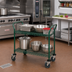 Thumbnail image #2 for Quantum 36 x 18 Inch Two-Shelf Wire Utility Bus Cart, Green Epoxy Antimicrobial, 1200 lb Capacity