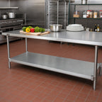 Thumbnail image #2 for John Boos GSK6-24108 108-Inch x 24-Inch 16-Gauge Galvanized Steel Work Table Undershelf