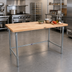 Thumbnail image #2 for John Boos Northern Hard Rock Maple Wood Top Work Table with Galvanized Base, 72 x 30 Inches