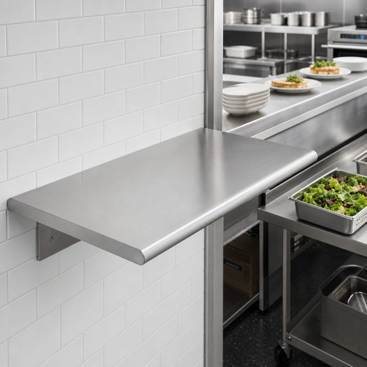 Product image #2 for Eagle Group 36-Inch x 18-Inch Pass-Thru Stainless Steel Shelf with Wall Bracket
