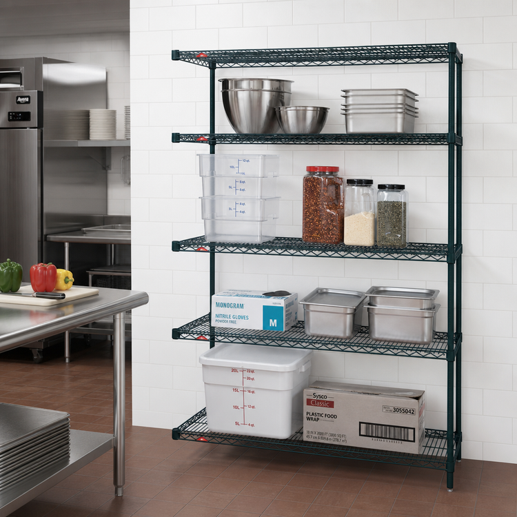 Product image #2 for Metro Super Erecta Metroseal 3 Add-On Wire Shelving Unit, 60 x 24 x 63 Inches, 4 Shelves