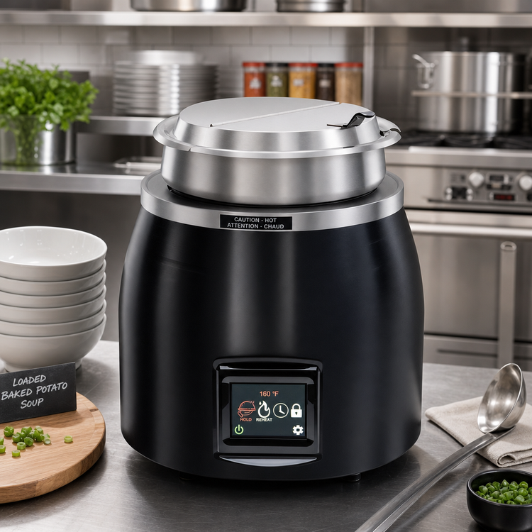 Product image #2 for Hatco Quick Ship Countertop Dry Soup Warmer, 7 Quart, Bold Black, 120V