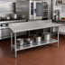 Thumbnail image #2 for 72 x 30 Inch 16-Gauge 400 Series Stainless Steel Work Table with 5 Inch Riser and Galvanized Undershelf