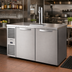 Thumbnail image #2 for True Premier Bar 60-Inch Pass-Thru Two-Section Refrigerated Draft Bar Cooler with Stainless Steel Top, 4 Locking Doors, and 1 Faucet Beer Column