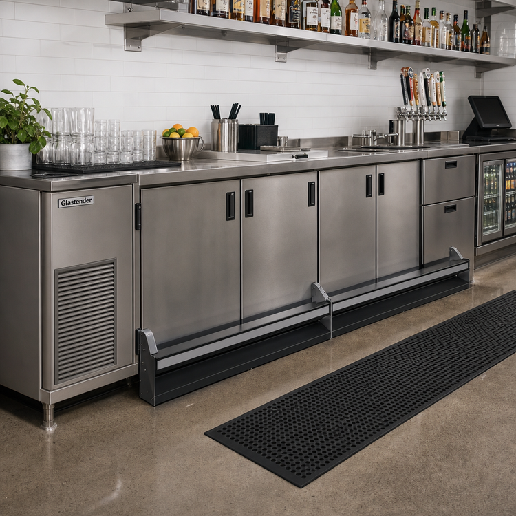 Product image #2 for Glastender 75-Inch Single Open Step-and-Rail Stainless Steel Speed Rail