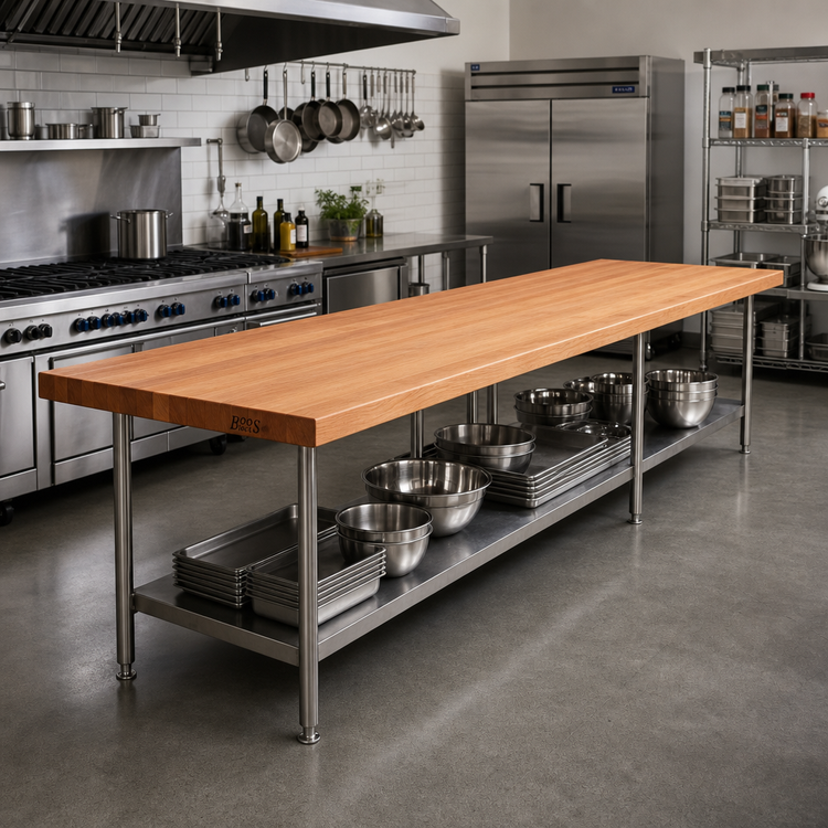 Product image #2 for John Boos Boos Block American Cherry Edge Grain Kitchen Countertop, 144 x 38 x 3 Inch, Varnique Finish
