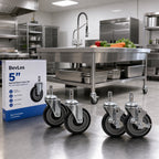 Thumbnail image #2 for BevLes Company TC5-5B 5-Inch Polypropylene Swivel Stem Caster Set, Plastic Expanding Stem, 2 With Brakes/2 Without Case of 4