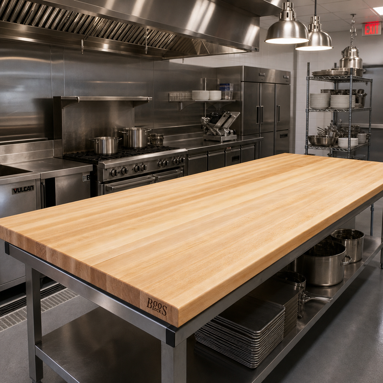 Product image #2 for Boos Block KCT13242-V Northern Hard Rock Maple Kitchen Countertop, 132 x 42 x 1-1/2 Inch, Varnique Finish