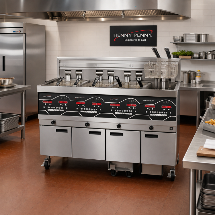 Product image #2 for Henny Penny Evolution Elite 4-Well Electric Open Fryer with Built-In Filtration and iControl