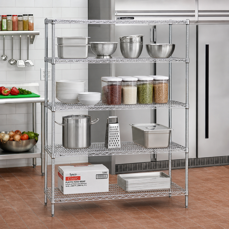 Product image #2 for Metro Super Erecta Brite Convenience Pak 4-Shelf Stationary Wire Shelving Unit, 60W x 24D x 74H