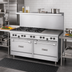 Thumbnail image #2 for Garland US Range 60-Inch Gas Restaurant Range with 4 Open Burners and 36-Inch Griddle, 2 Storage Bases